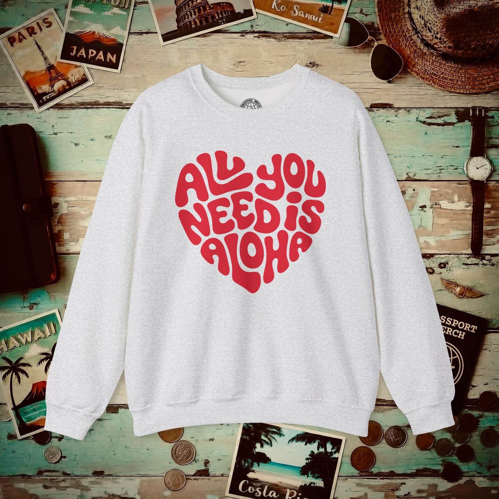 All You Need Is Aloha, Hawaii Crewneck Ash / S
