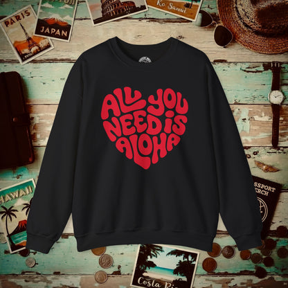 All You Need Is Aloha, Hawaii Crewneck Black / S