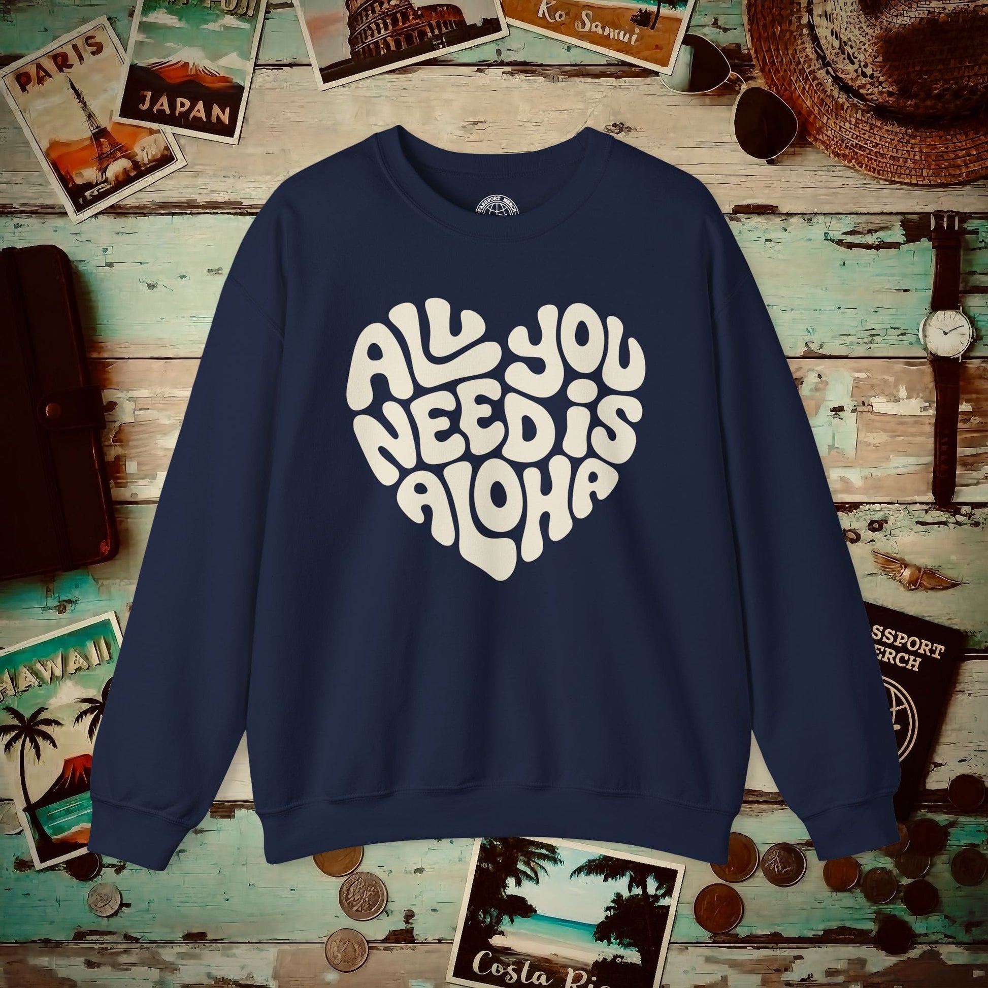 All You Need Is Aloha, Hawaii Crewneck Navy / S