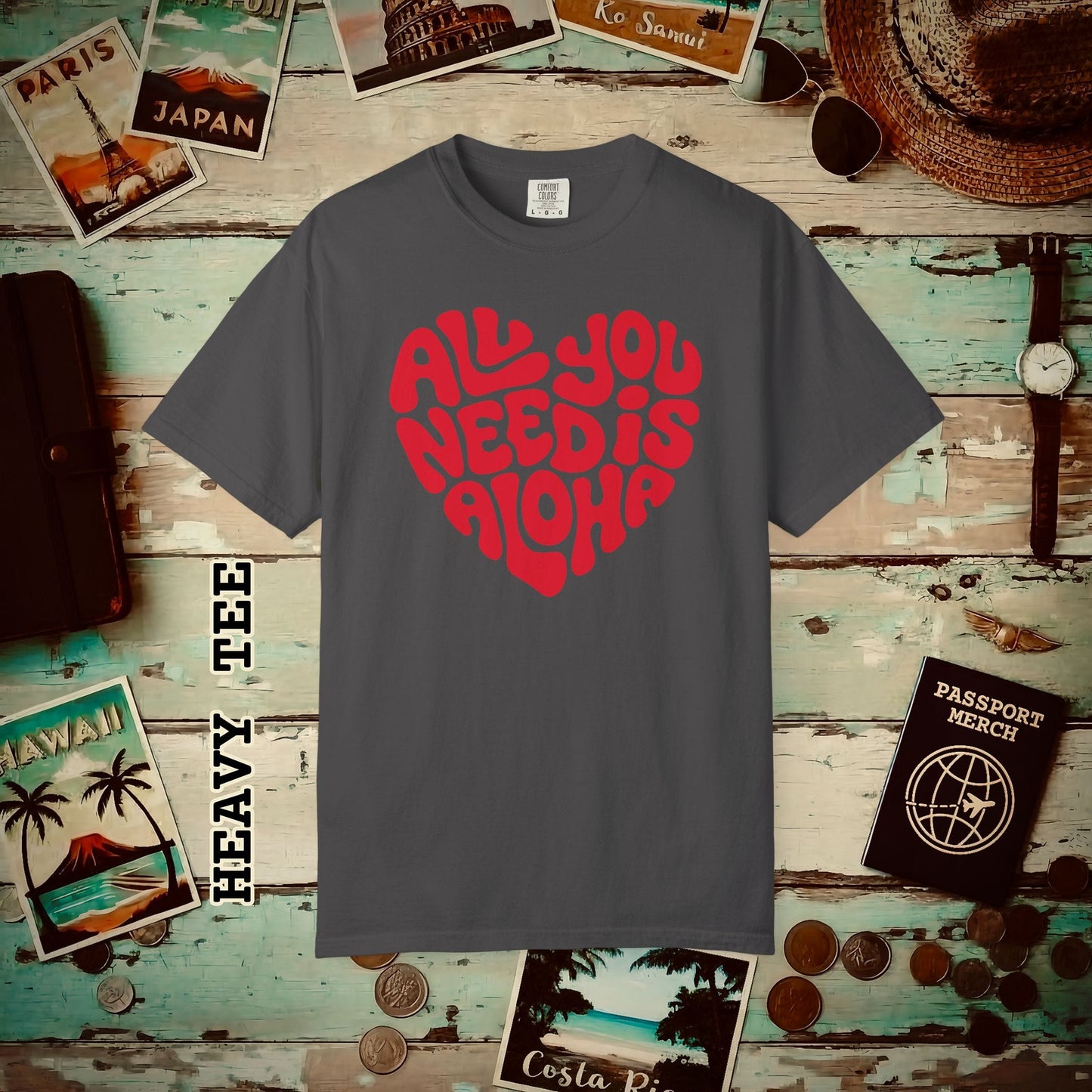 All You Need Is Aloha, Hawaii Heavy Tee Graphite / S
