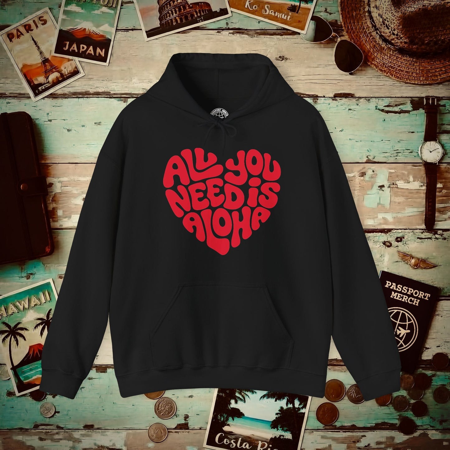 All You Need Is Aloha, Hawaii Hoodie Black / S
