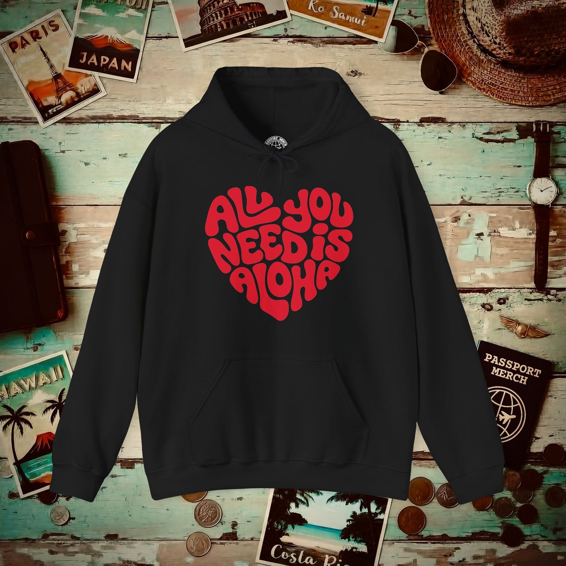 All You Need Is Aloha, Hawaii Hoodie Black / S