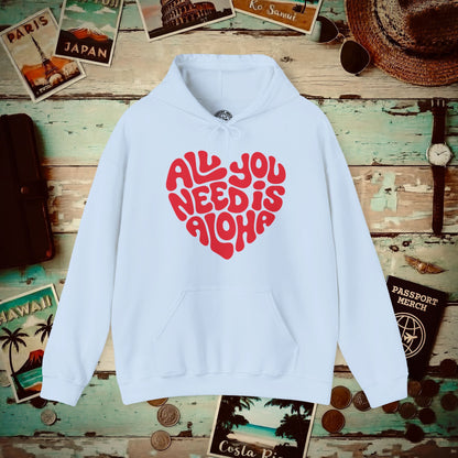 All You Need Is Aloha, Hawaii Hoodie Light Blue / S