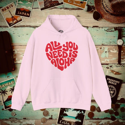 All You Need Is Aloha, Hawaii Hoodie Light Pink / S