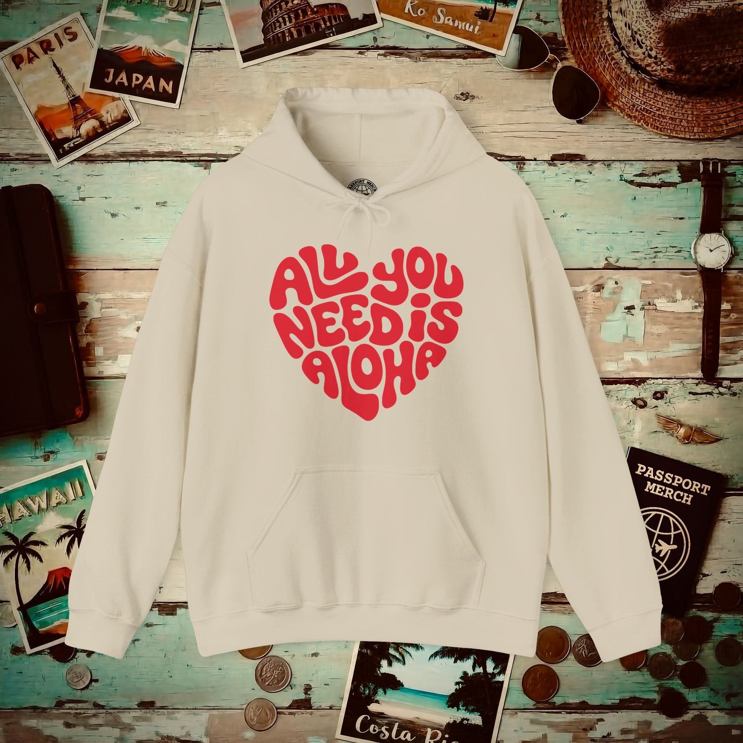 All You Need Is Aloha, Hawaii Hoodie Sand / S