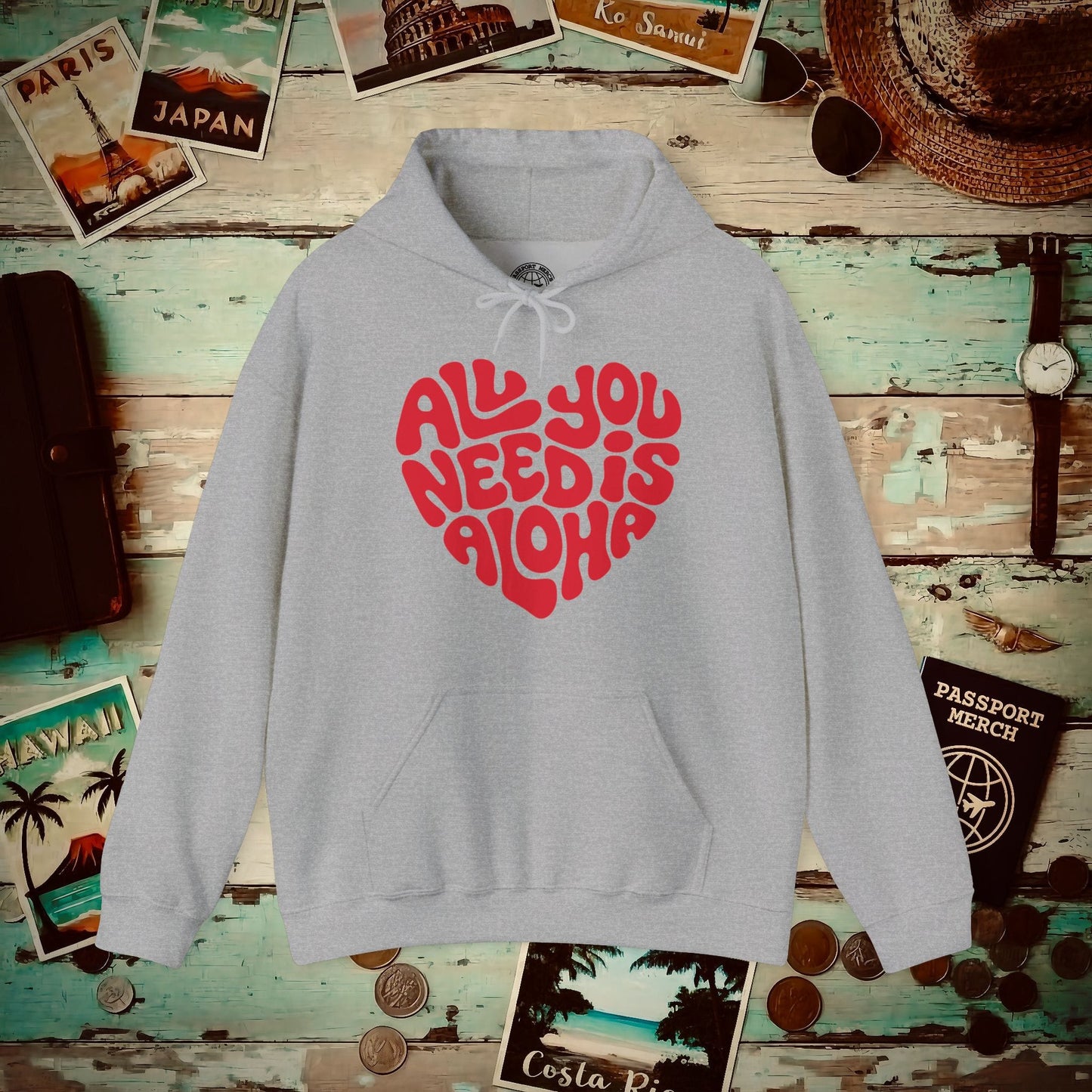 All You Need Is Aloha, Hawaii Hoodie Sport Grey / S