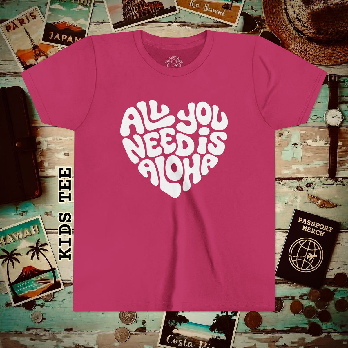 All You Need Is Aloha, Hawaii Kids Tee Berry / S
