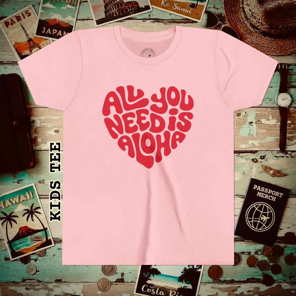 All You Need Is Aloha, Hawaii Kids Tee Pink / S