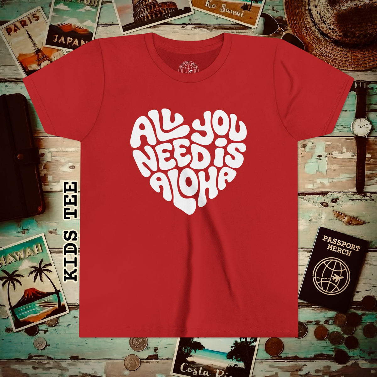 All You Need Is Aloha, Hawaii Kids Tee Red / S