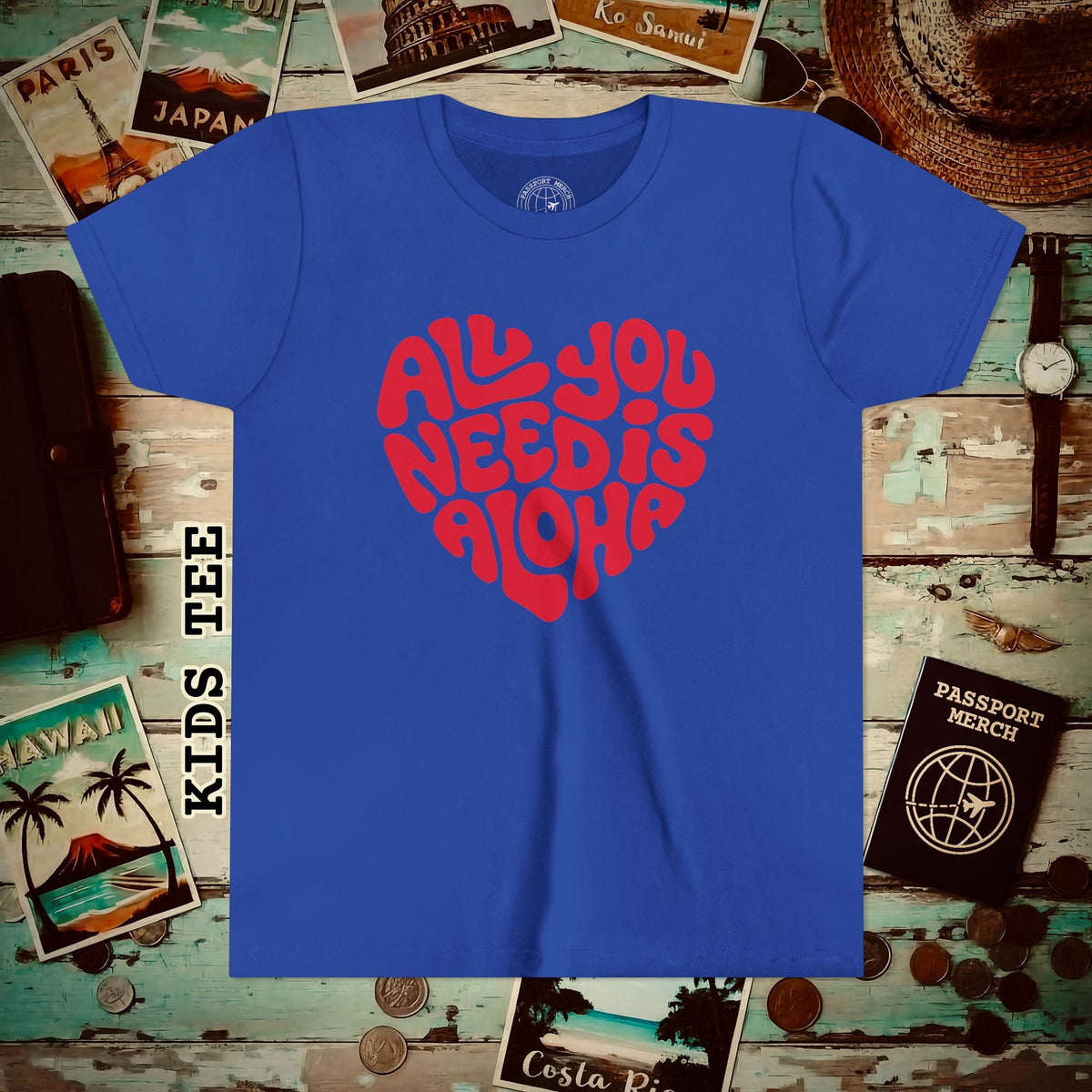 All You Need Is Aloha, Hawaii Kids Tee True Royal / S
