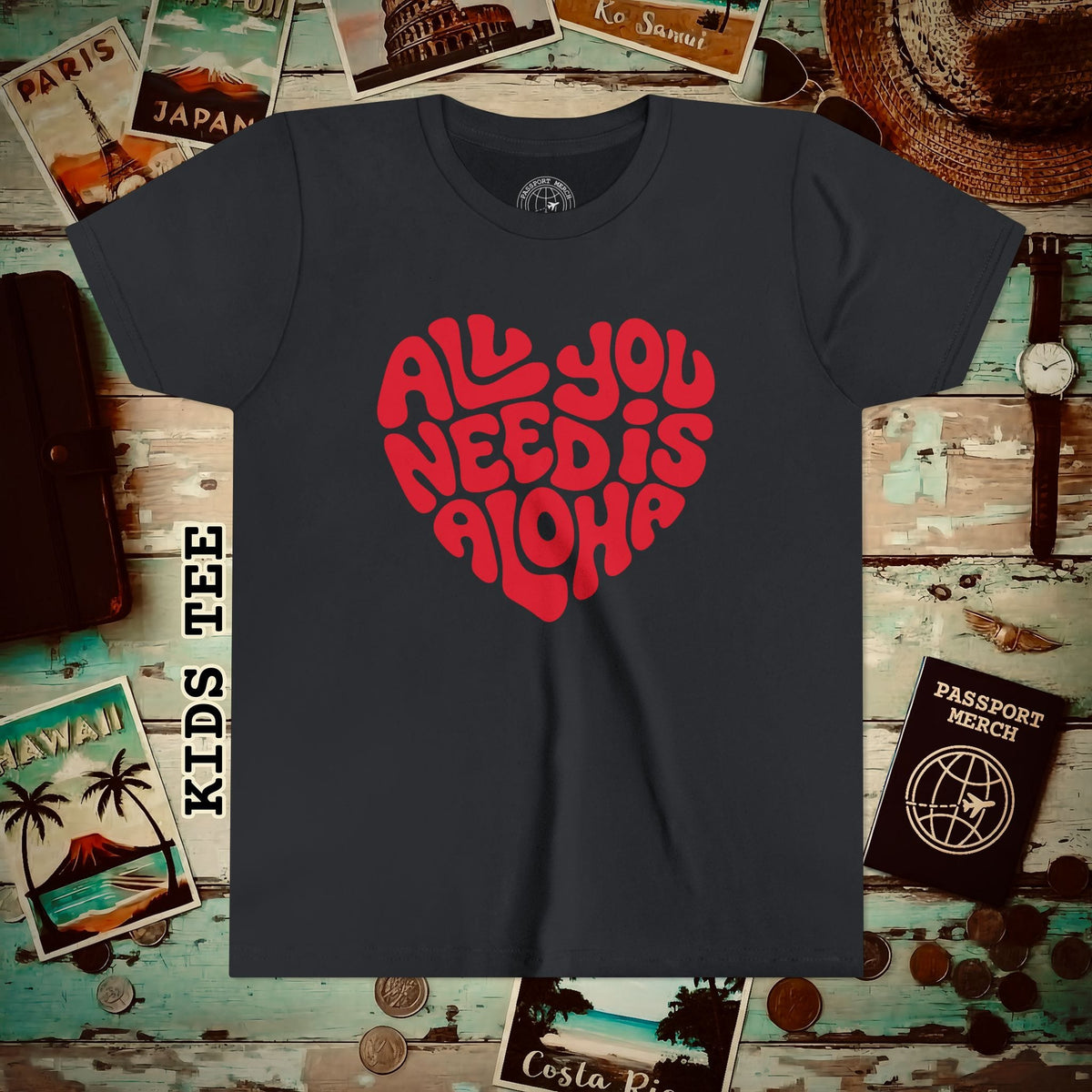 All You Need Is Aloha, Hawaii Kids Tee Vintage Black / S