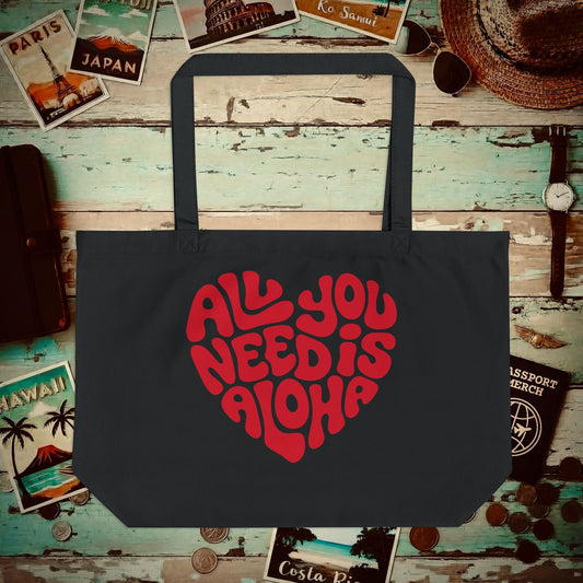 All You Need Is Aloha, Hawaii Organic Tote Black / One size
