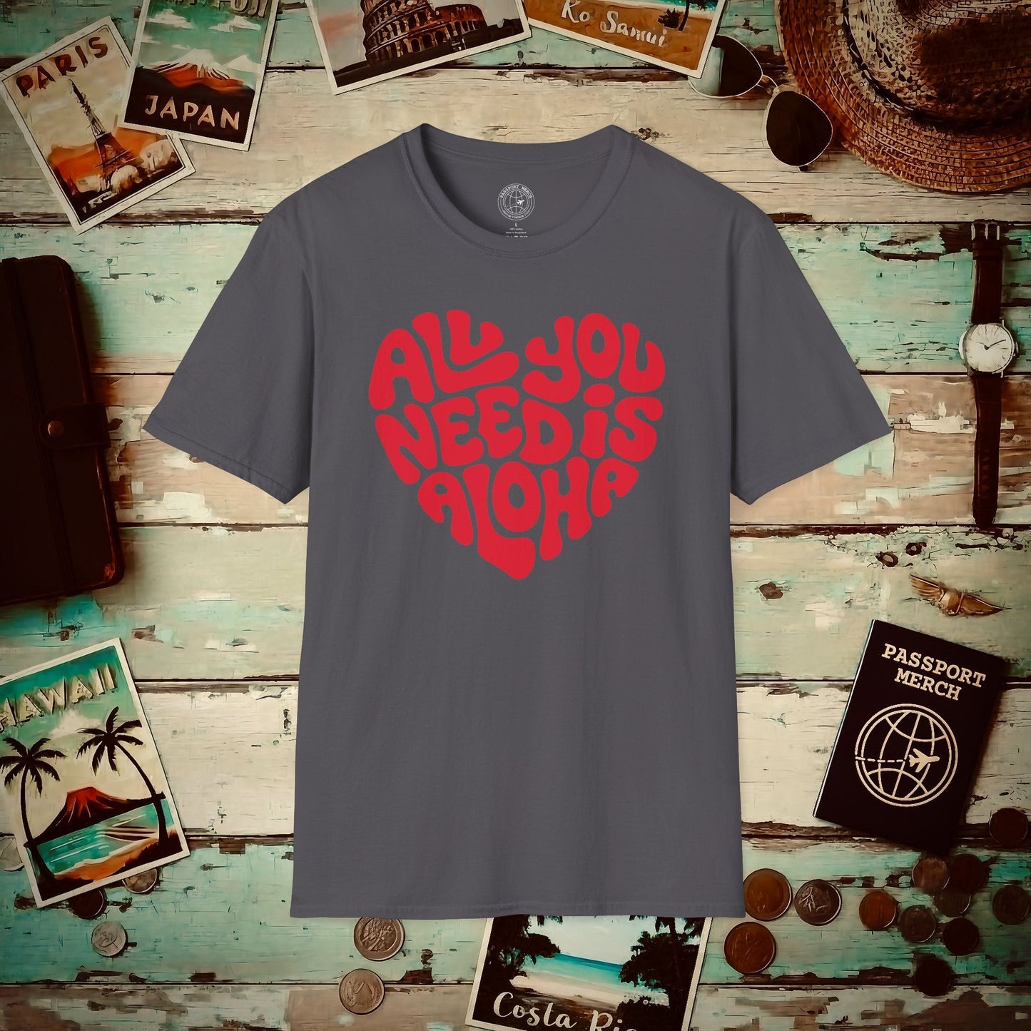 All You Need Is Aloha, Hawaii T-Shirt Charcoal / S