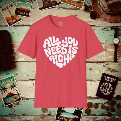 All You Need Is Aloha, Hawaii T-Shirt Heather Red / S