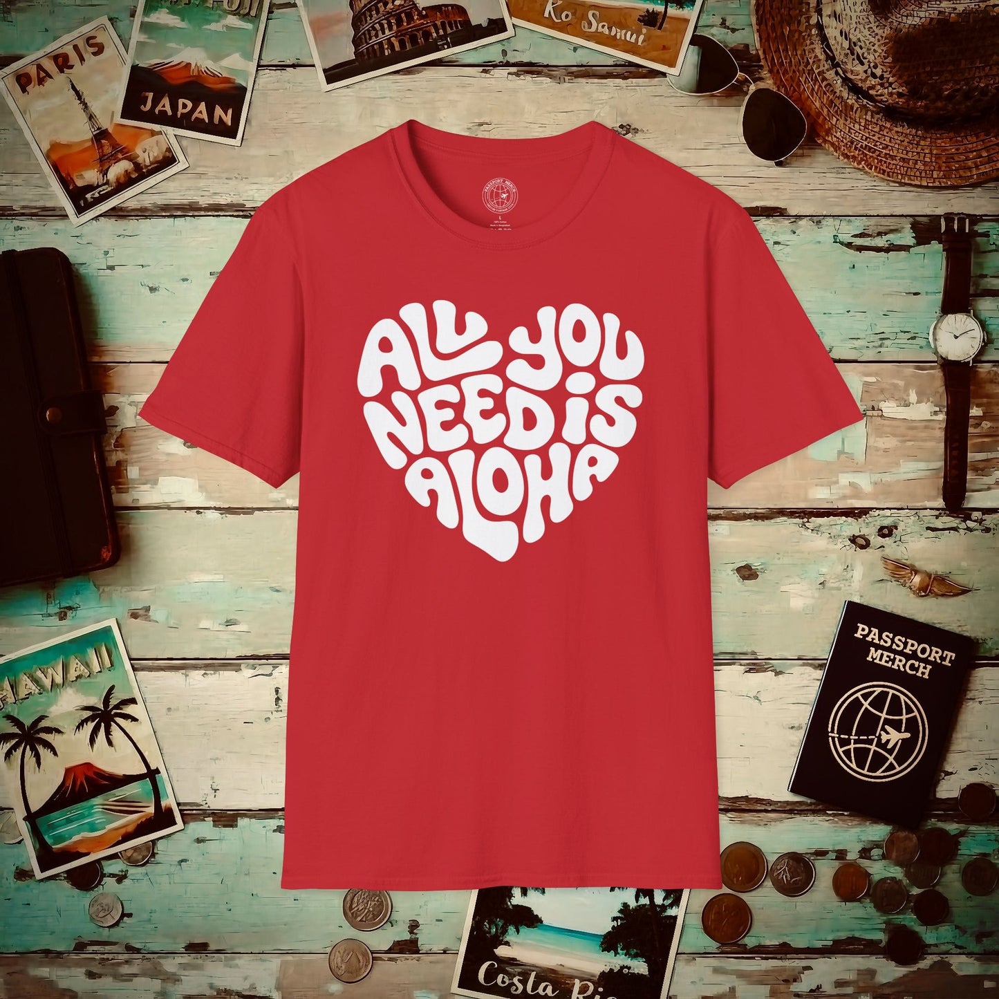 All You Need Is Aloha, Hawaii T-Shirt Red / S