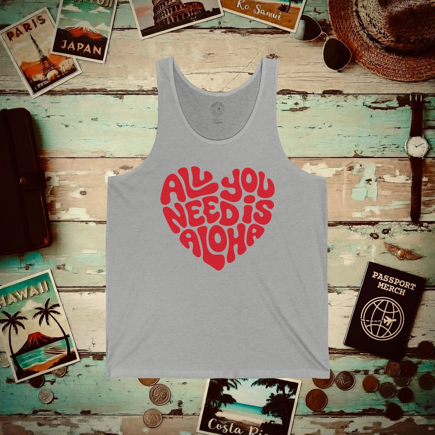 All You Need Is Aloha, Hawaii Tank Top Athletic Heather / XS
