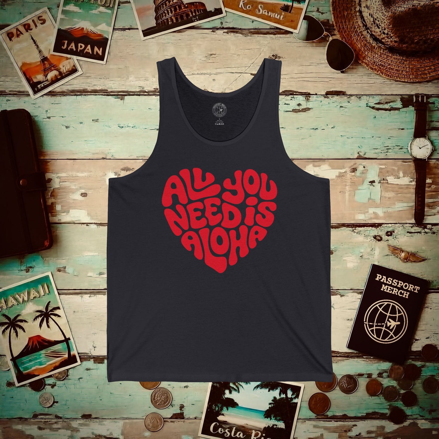 All You Need Is Aloha, Hawaii Tank Top Dark Grey / XS