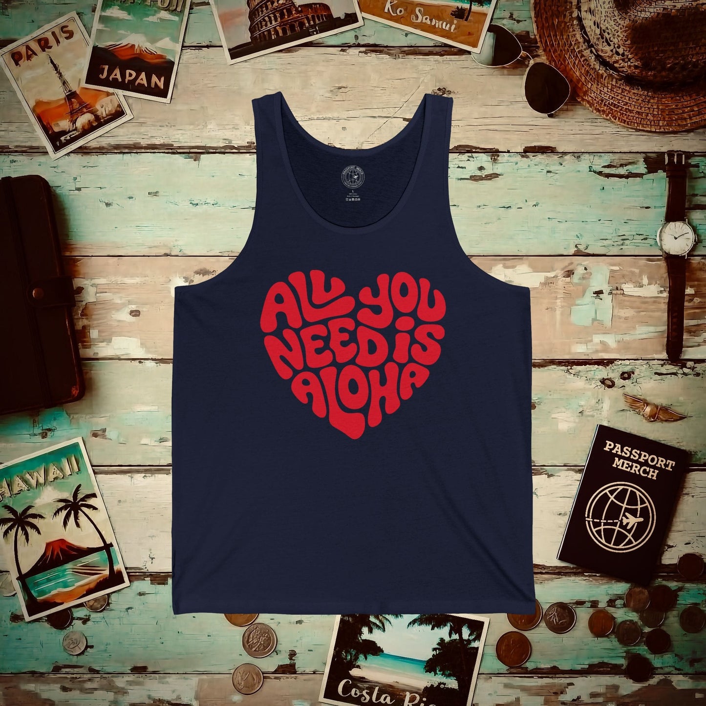 All You Need Is Aloha, Hawaii Tank Top Navy / XS