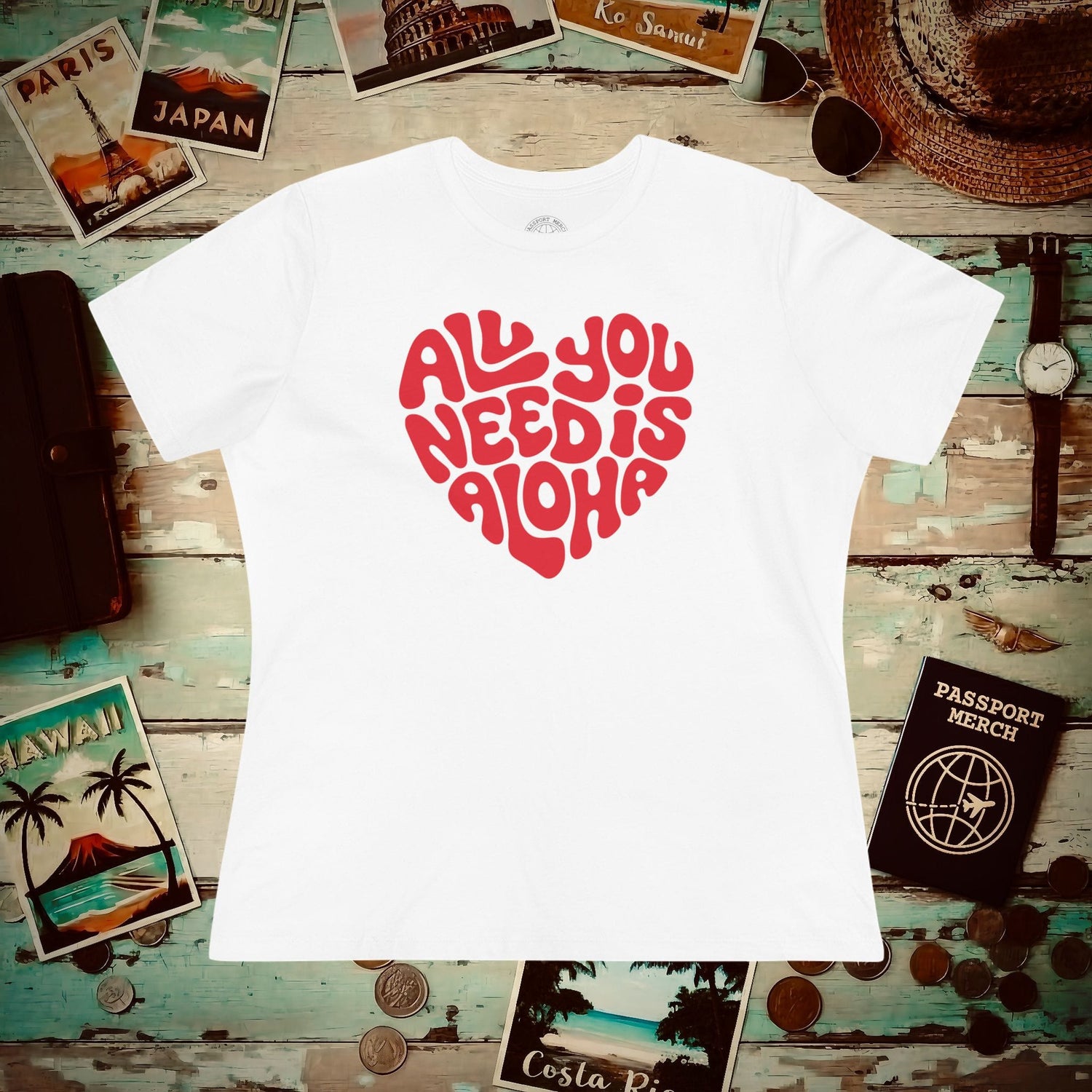 All You Need Is Aloha, Hawaii, Womens Fit T-Shirt White / S