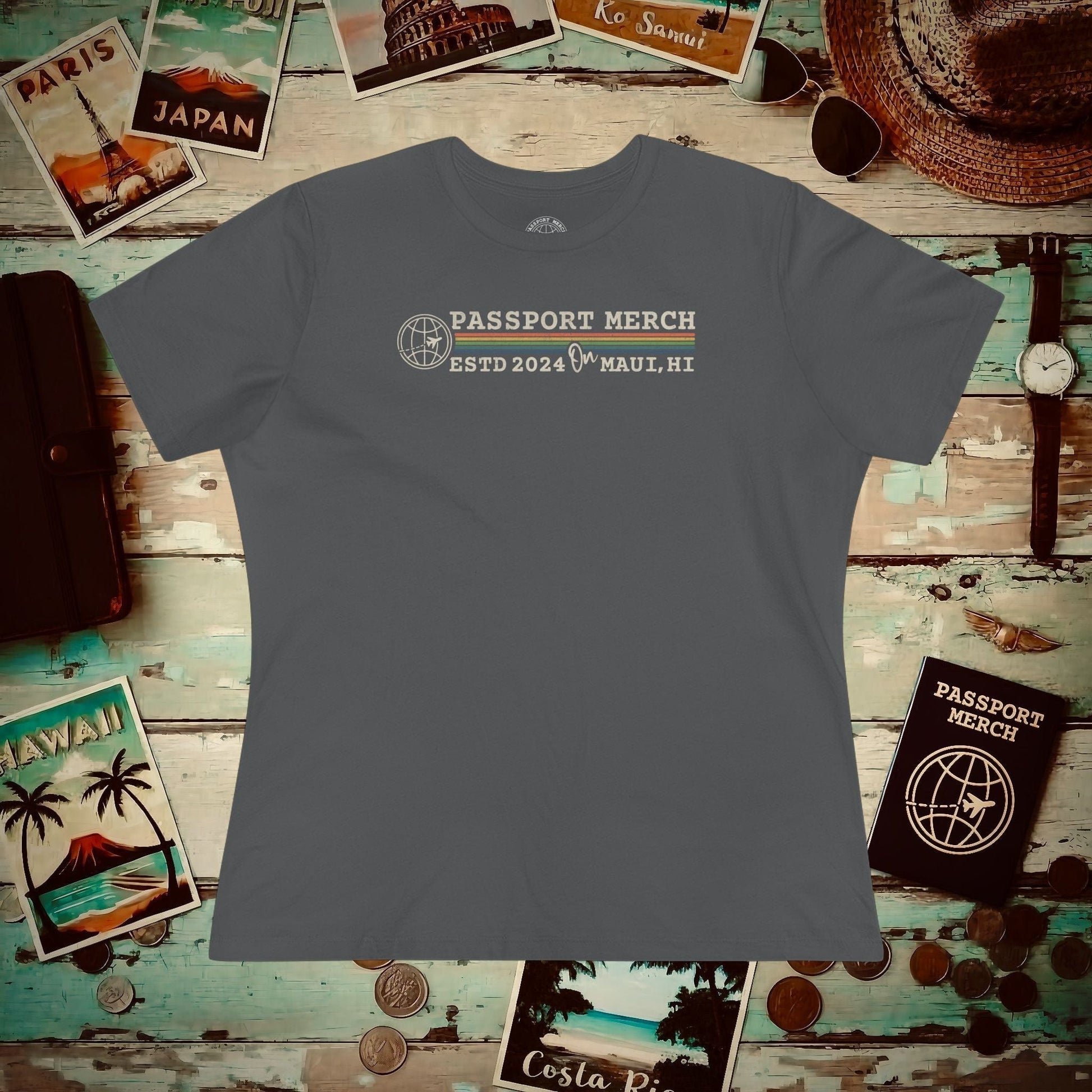 (Almost Free) 2025 Anniversary Celebration - Vintage Brand Swag! Womens Fit T-Shirt Asphalt / S