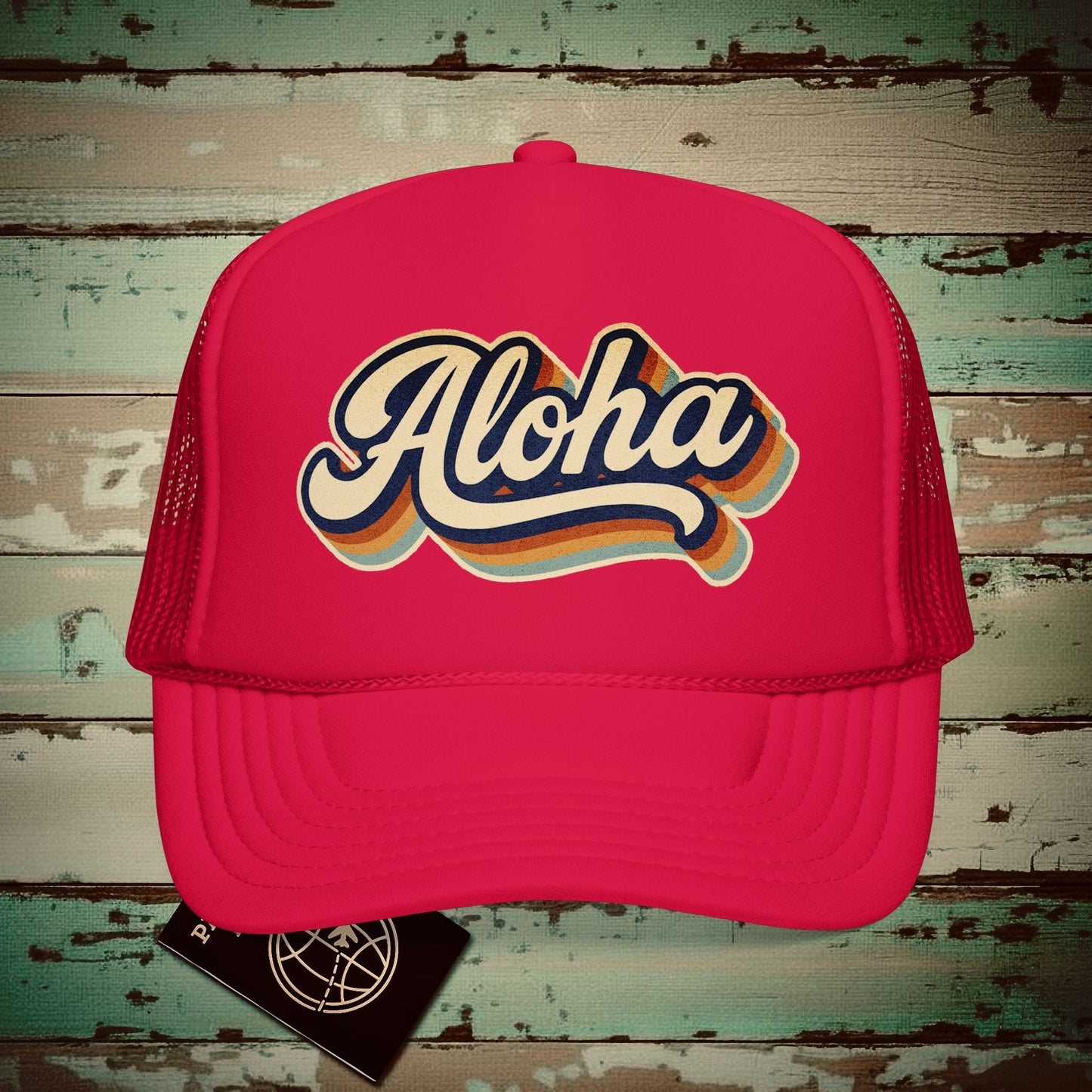 Aloha (Classic 70s) Hawaii Trucker Hat Red / One size