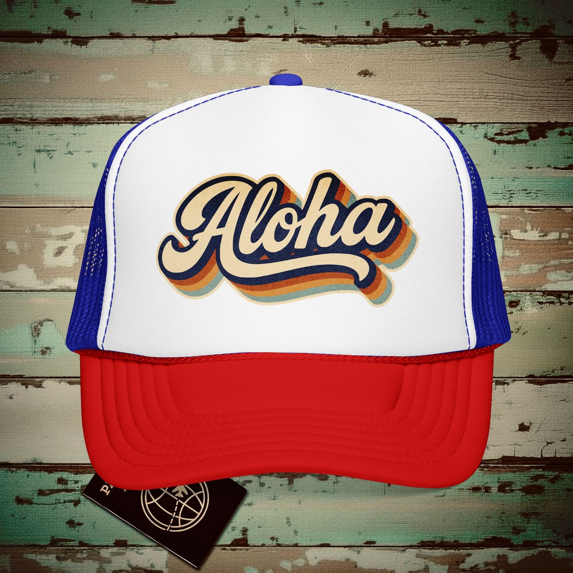 Aloha (Classic 70s) Hawaii Trucker Hat Red / White / Royal / One size