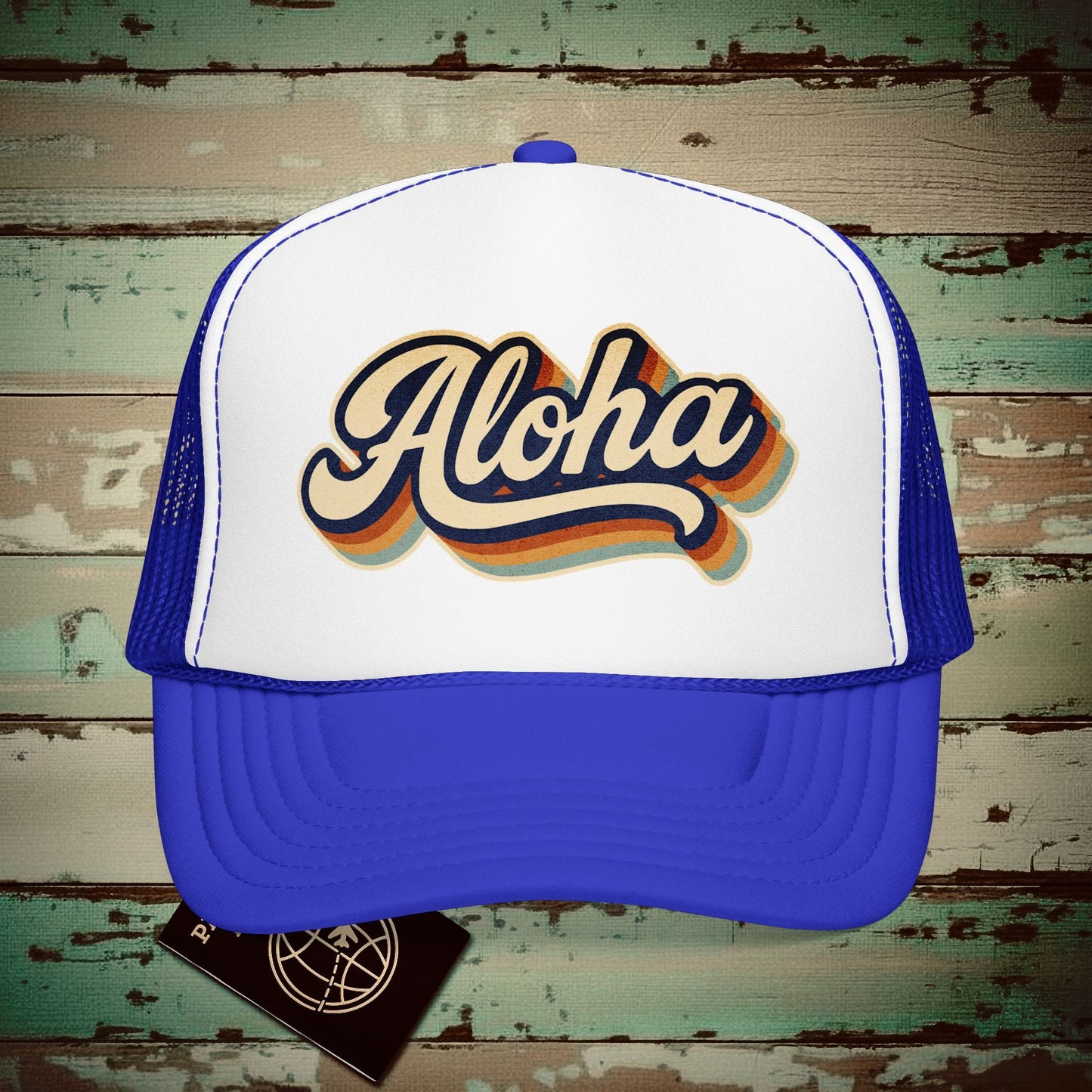 Aloha (Classic 70s) Hawaii Trucker Hat Royal / White / Royal / One size