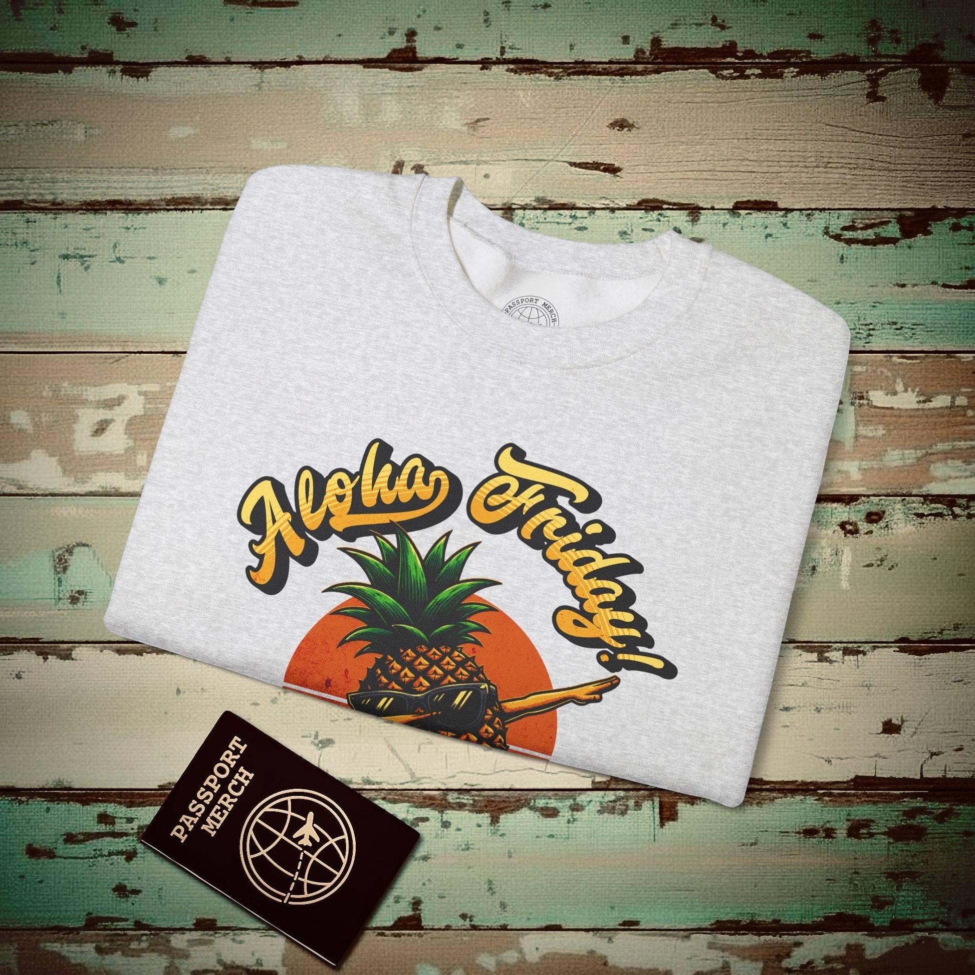 Aloha Friday Dabbing Pineapple Hawaii Crewneck Ash / S