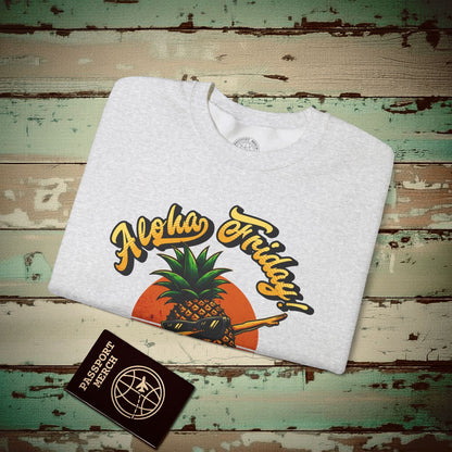 Aloha Friday Dabbing Pineapple Hawaii Crewneck Ash / S