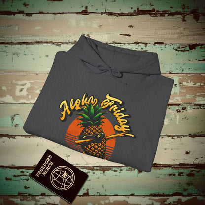 Aloha Friday Dabbing Pineapple Hawaii Hoodie Dark Heather / S