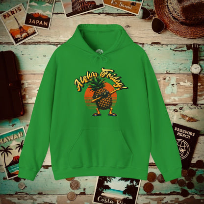 Aloha Friday Dabbing Pineapple Hawaii Hoodie Irish Green / S