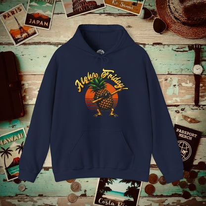Aloha Friday Dabbing Pineapple Hawaii Hoodie Navy / S