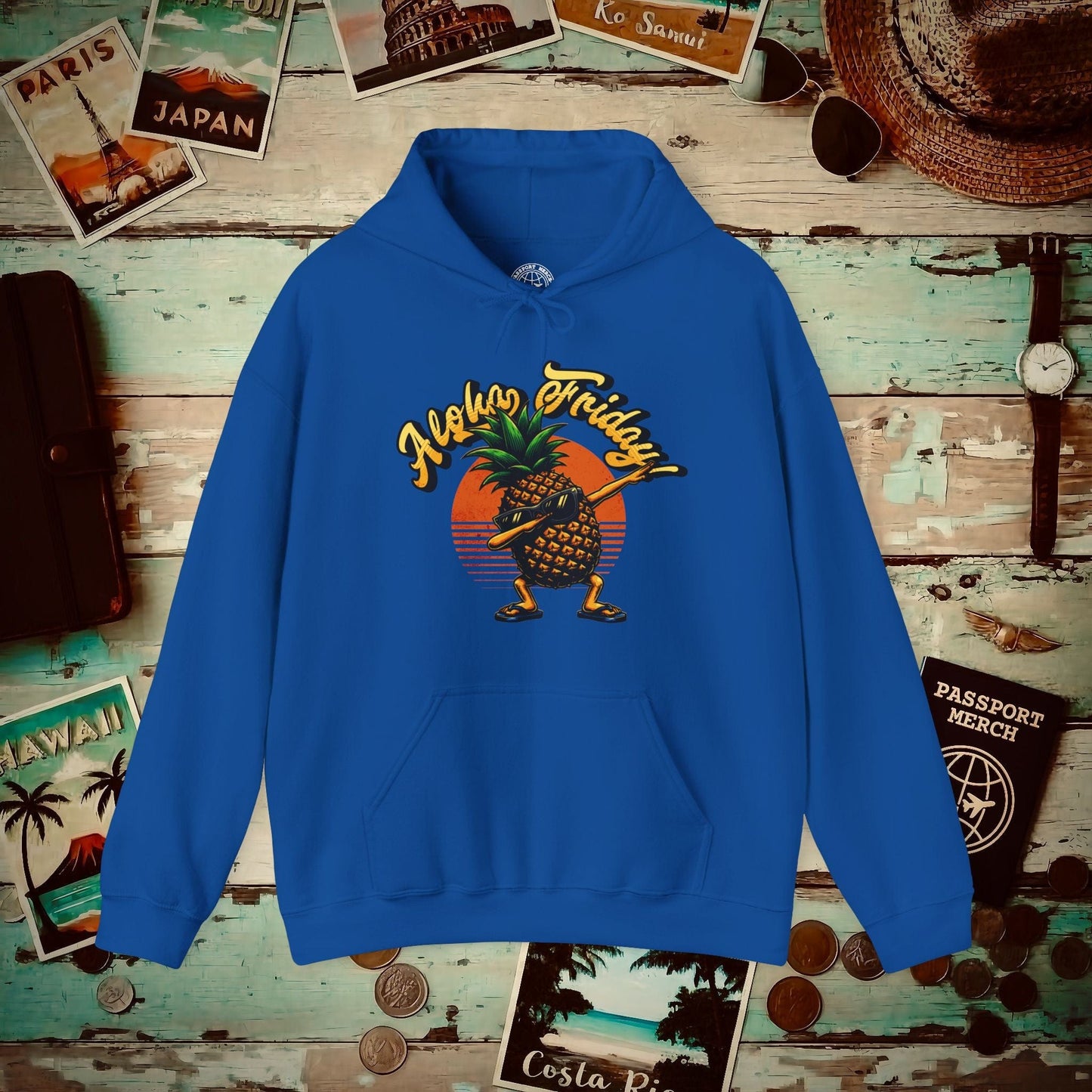 Aloha Friday Dabbing Pineapple Hawaii Hoodie Royal / S