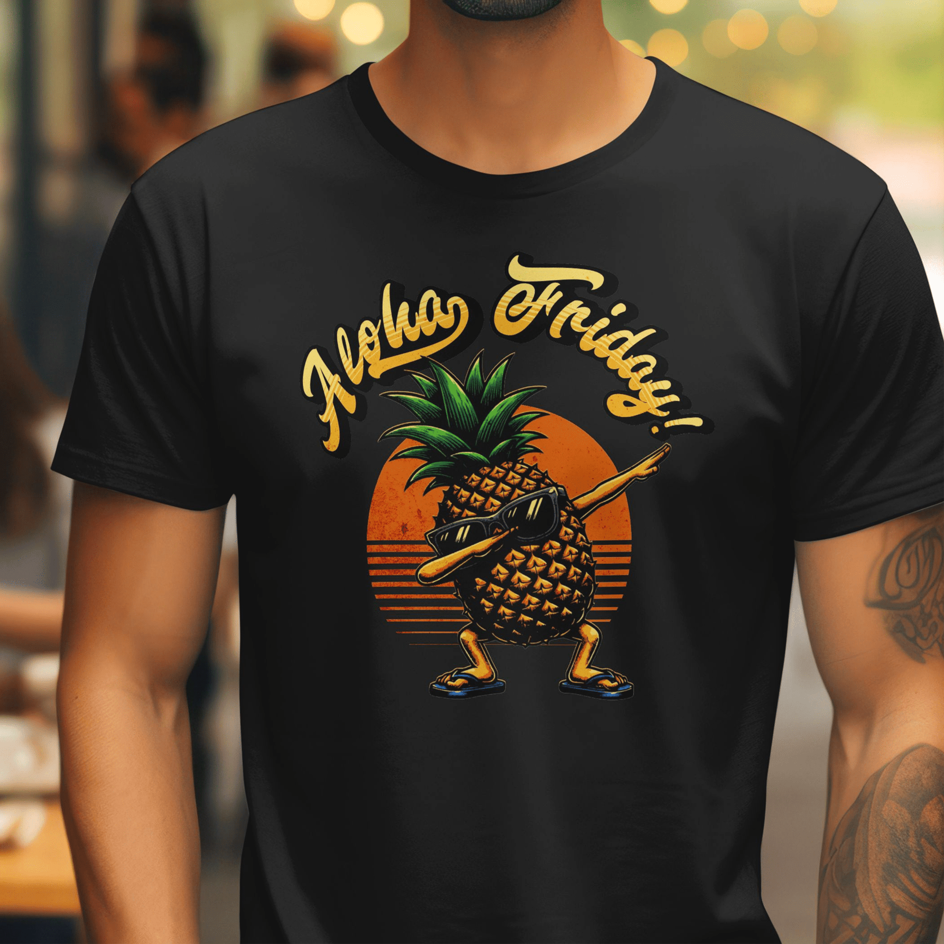Aloha Friday Dabbing Pineapple Hawaii T-Shirt Black / S