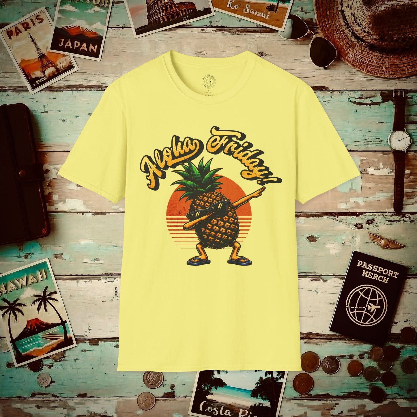 Aloha Friday Dabbing Pineapple Hawaii T-Shirt Cornsilk / S