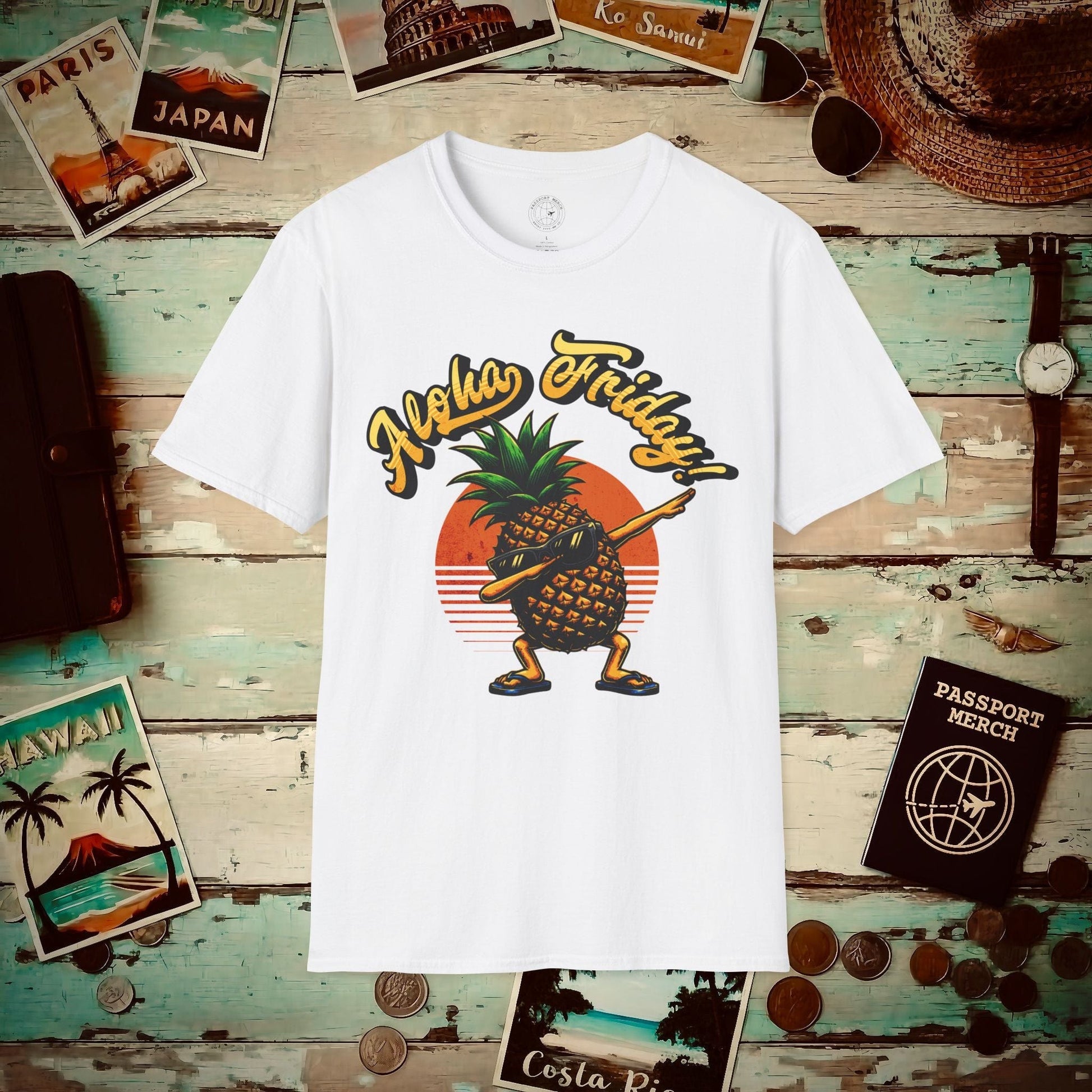 Aloha Friday Dabbing Pineapple Hawaii T-Shirt White / S