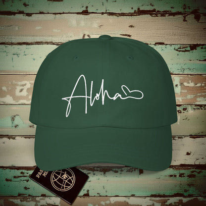 Aloha Heart Signature, Hawaii Embroidered Hat Spruce / One size