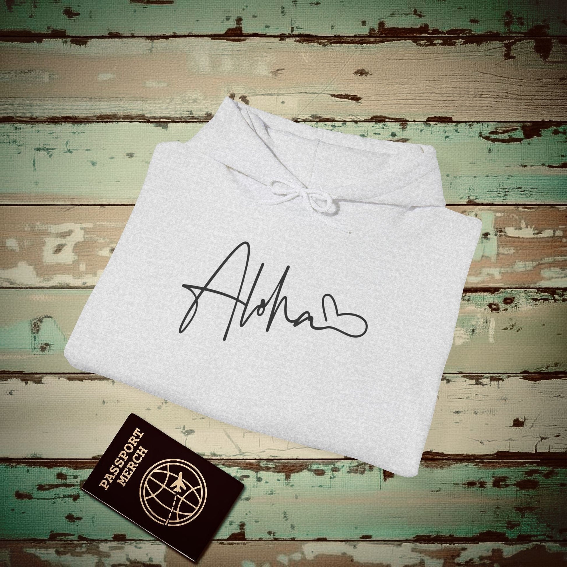 Aloha Heart Signature, Hawaii Hoodie Ash / S