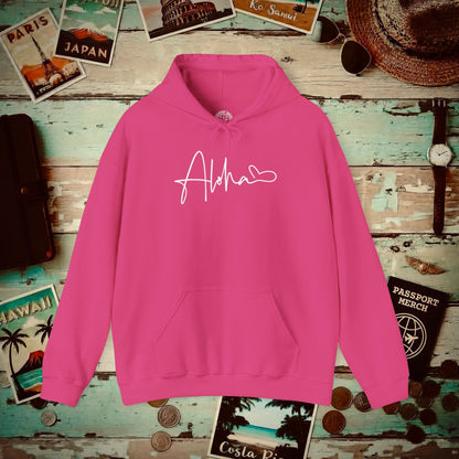 Aloha Heart Signature, Hawaii Hoodie Heliconia / S