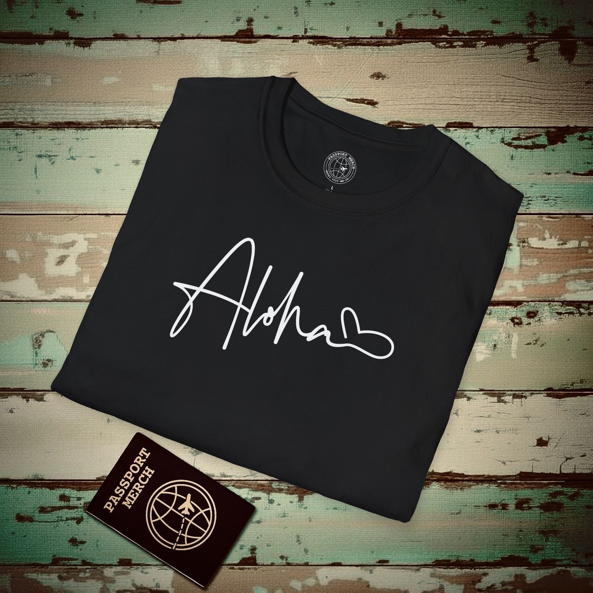 Aloha Heart Signature, Hawaii T-Shirt Black / S