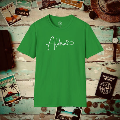 Aloha Heart Signature, Hawaii T-Shirt Irish Green / S