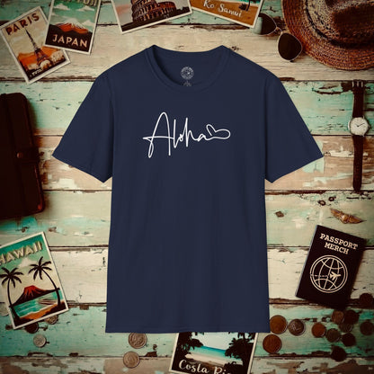 Aloha Heart Signature, Hawaii T-Shirt Navy / S