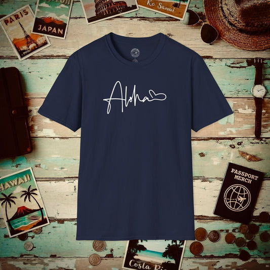 Aloha Heart Signature, Hawaii T-Shirt Navy / S