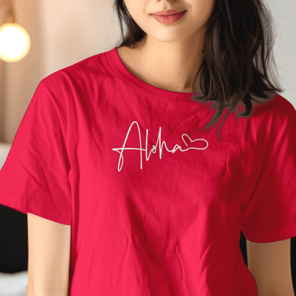 Aloha Heart Signature, Hawaii T-Shirt Red / S