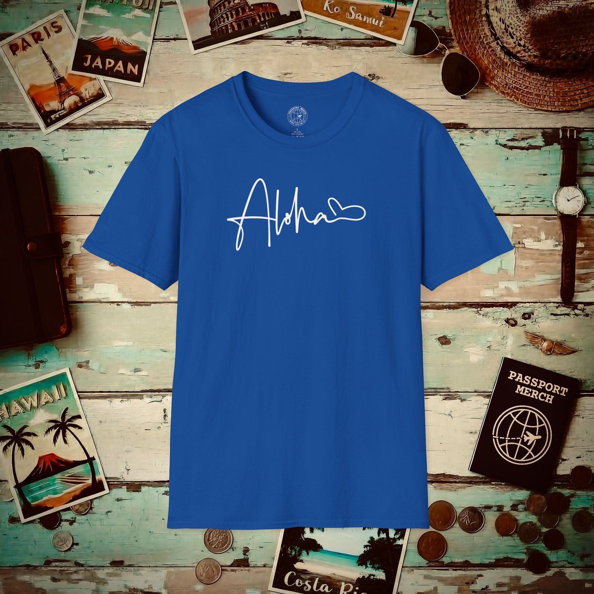 Aloha Heart Signature, Hawaii T-Shirt Royal / S