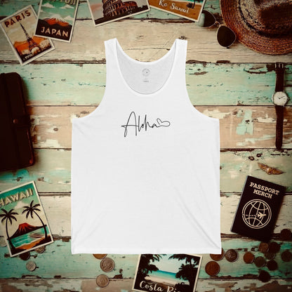 Aloha Heart Signature, Hawaii Tank Top White / XS
