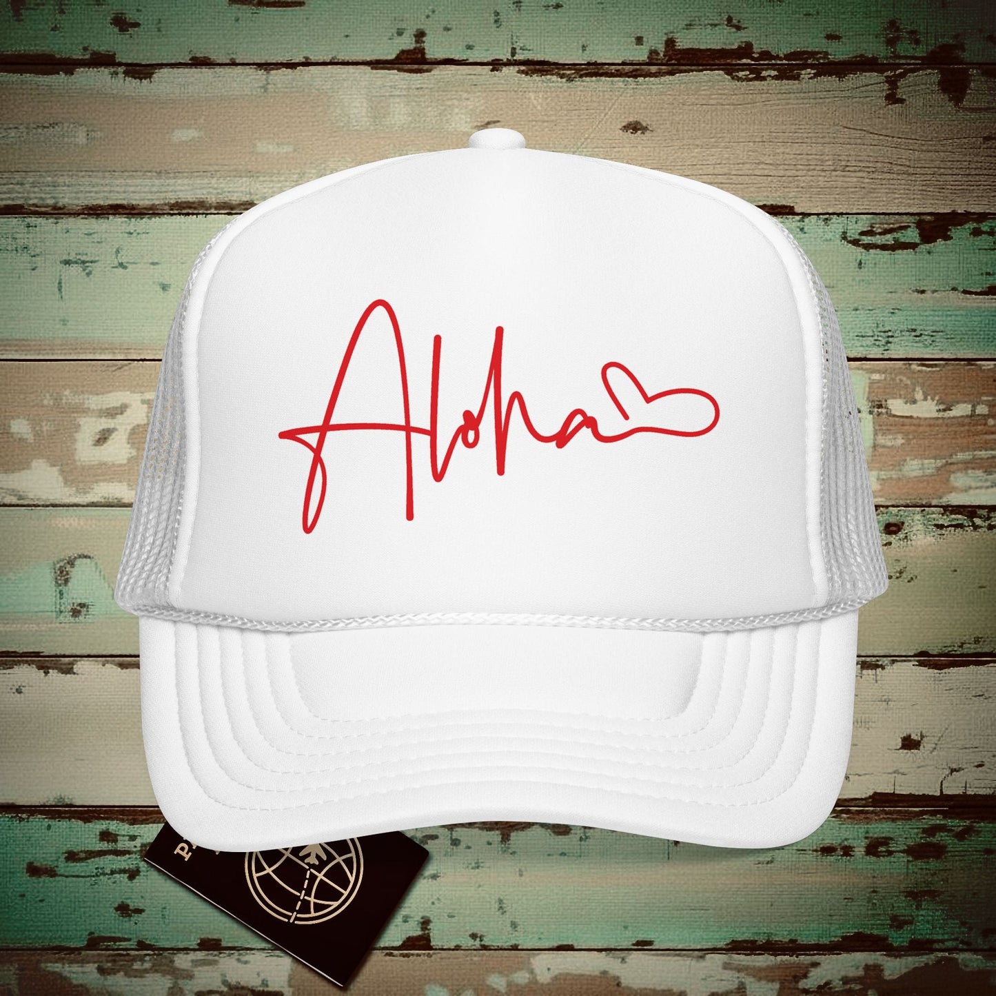 Aloha Heart Signature, Hawaii Trucker Hat White / One size