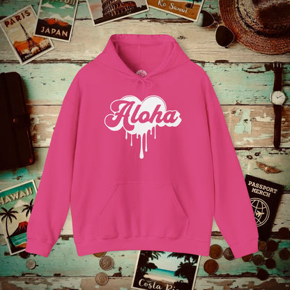 Aloha Melting Heart, Hawaii Hoodie Heliconia / S