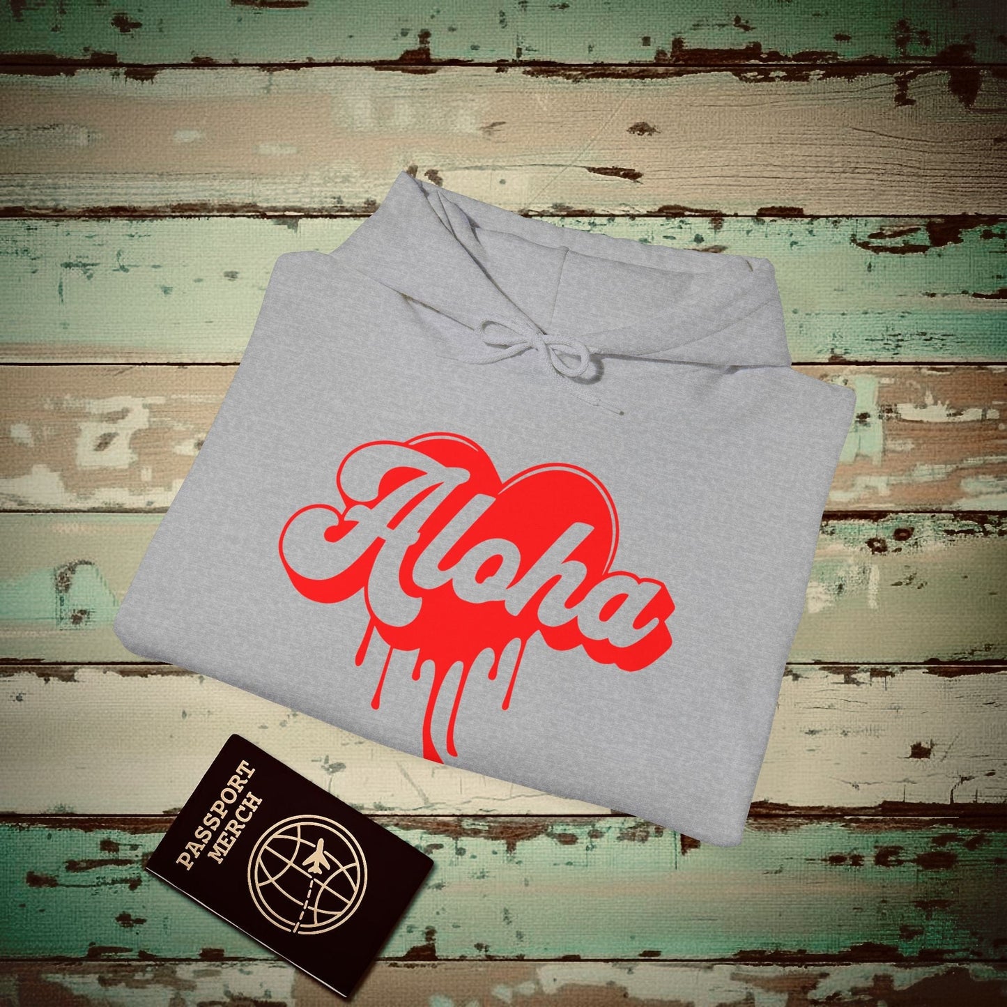 Aloha Melting Heart, Hawaii Hoodie Sport Grey / S