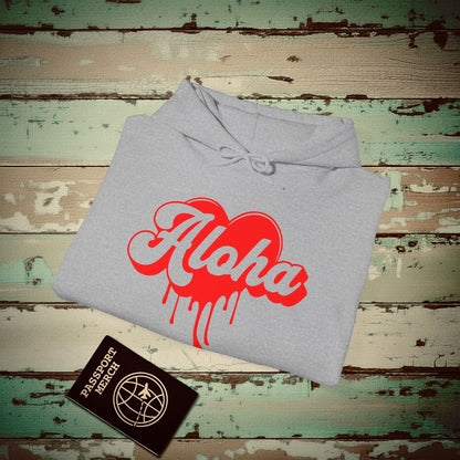 Aloha Melting Heart, Hawaii Hoodie Sport Grey / S